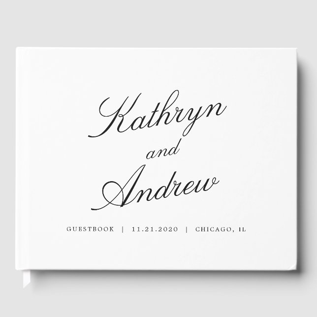 EDITABLE COLOR Simply Us Wedding Guest Book (Front)