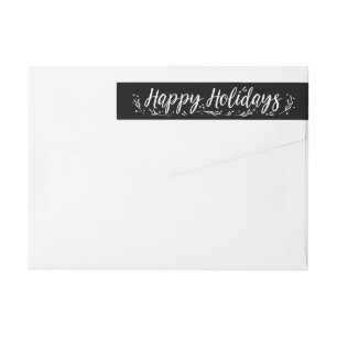 EDITABLE COLOR Splendid Season Happy Holidays Wrap Around Label