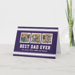 Editable Color Sporty Best Dad Ever Photo Collage Card