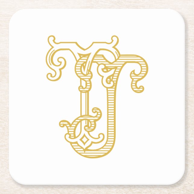 EDITABLE COLOR TJ Monogram JT Logo Coasters (Front)