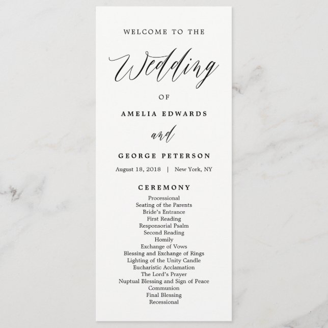 EDITABLE COLOR Wedding Ceremony Program Mod Script (Front)