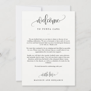 EDITABLE COLOR Welcome Itinerary Thank You Card