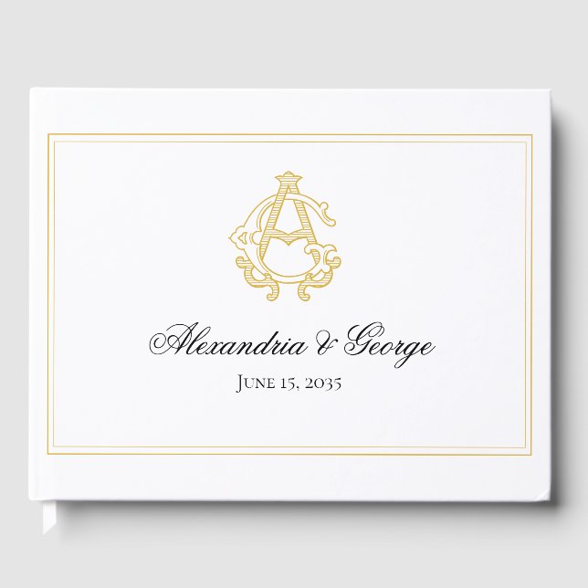 EDITABLE COLORS AG Monogram GA Monogram Guest Book (Front)