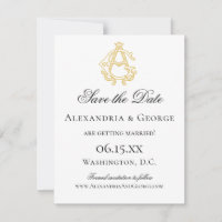 EDITABLE COLORS AG Monogram GA Monogram Invitation