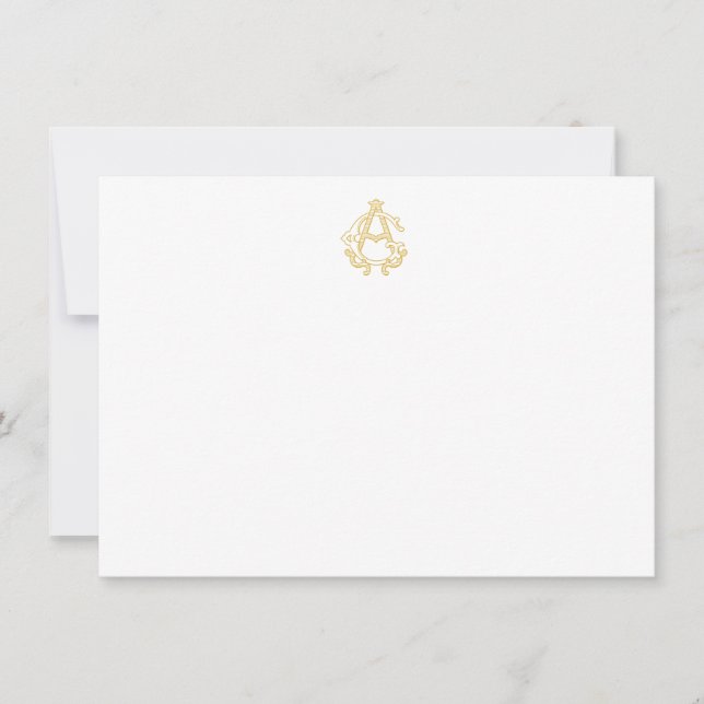 EDITABLE COLORS AG Monogram GA Monogram Notecards (Front)