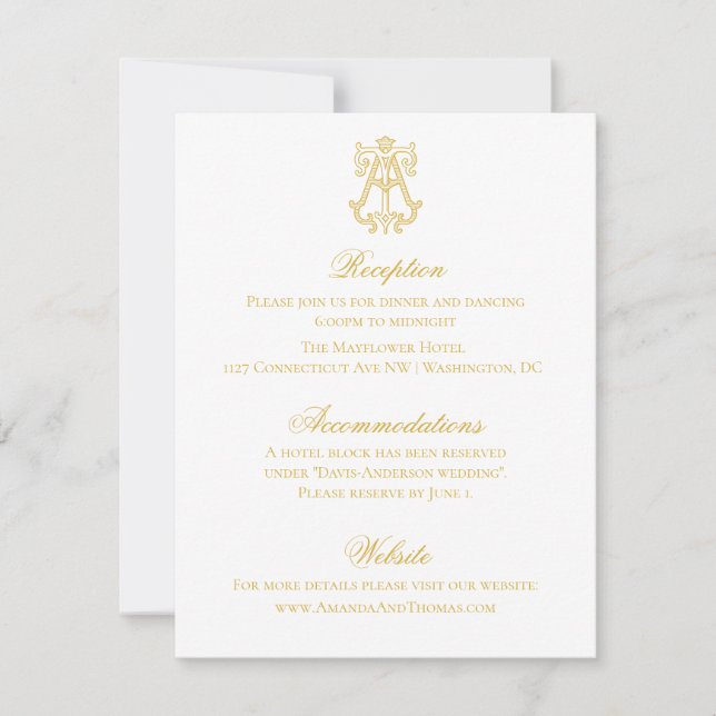 EDITABLE COLORS AT Monogram TA Monogram Invitation (Front)