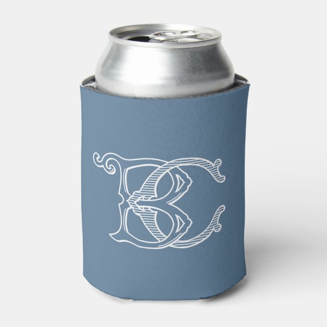 EDITABLE COLORS BC Monogram CA Monogram Cozy Can Cooler (Can Front)