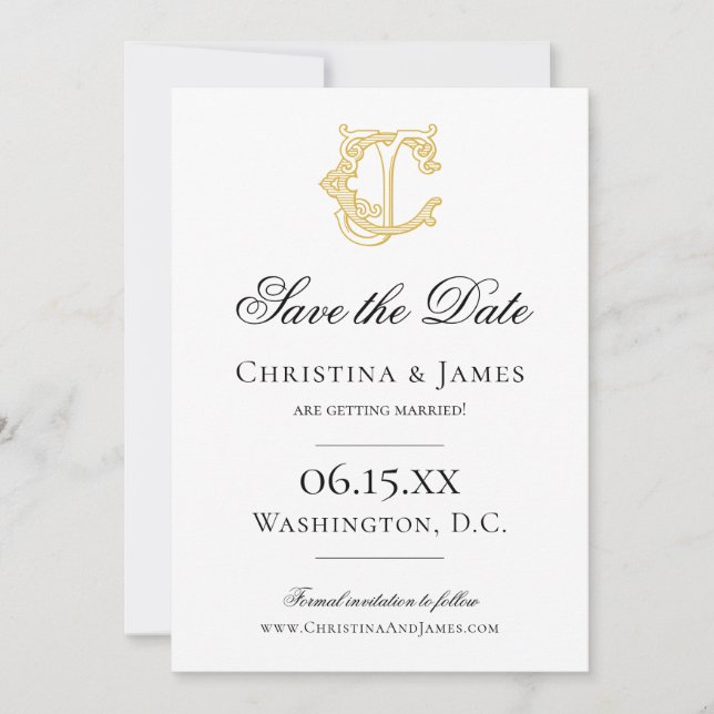 EDITABLE COLORS CJ Monogram JC Monogram Invitation (Front)