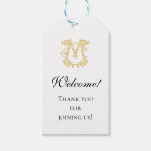 EDITABLE COLORS CM Monogram MC Logo Favour Tag