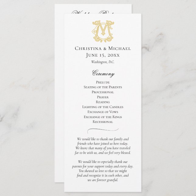 EDITABLE COLORS CM Monogram MC Monogram Program (Front/Back)