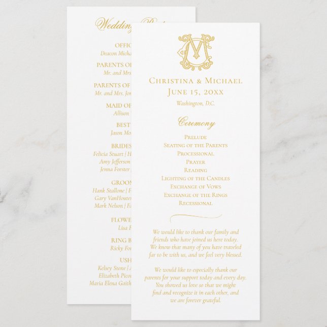 EDITABLE COLORS CM Monogram MC Monogram Program (Front/Back)