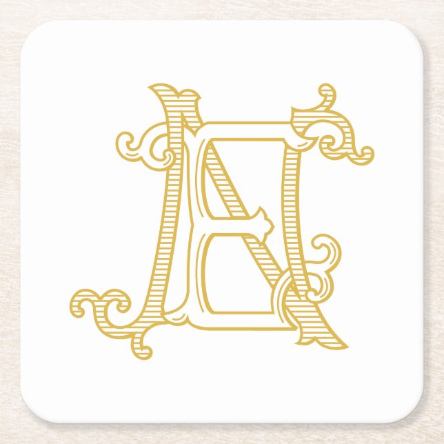 EDITABLE COLORS EN Monogram NE Logo Coasters (Front)