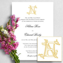 EDITABLE COLORS EN Monogram NE Monogram Invitation