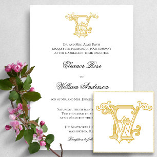 EDITABLE COLORS EW Monogram WE Logo Invitation