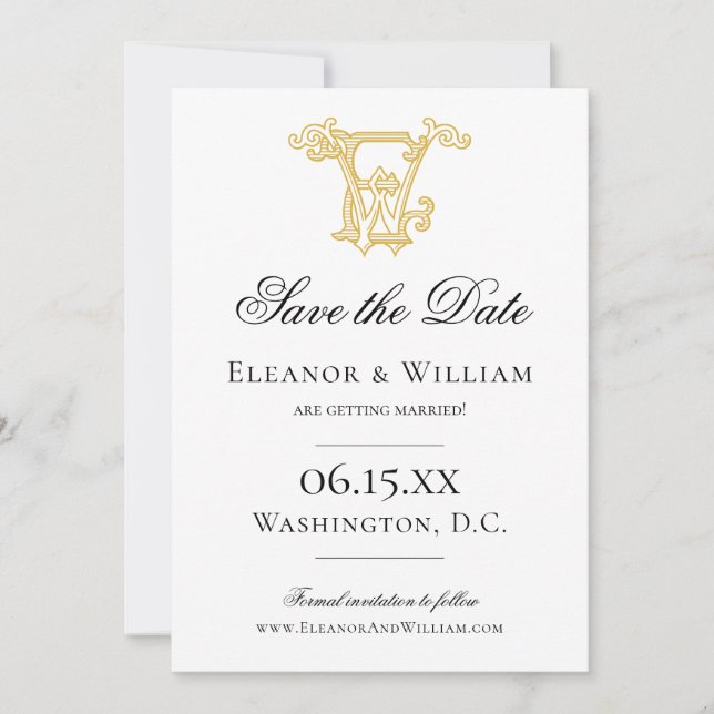 EDITABLE COLORS EW Monogram WE Monogram Invitation (Front)