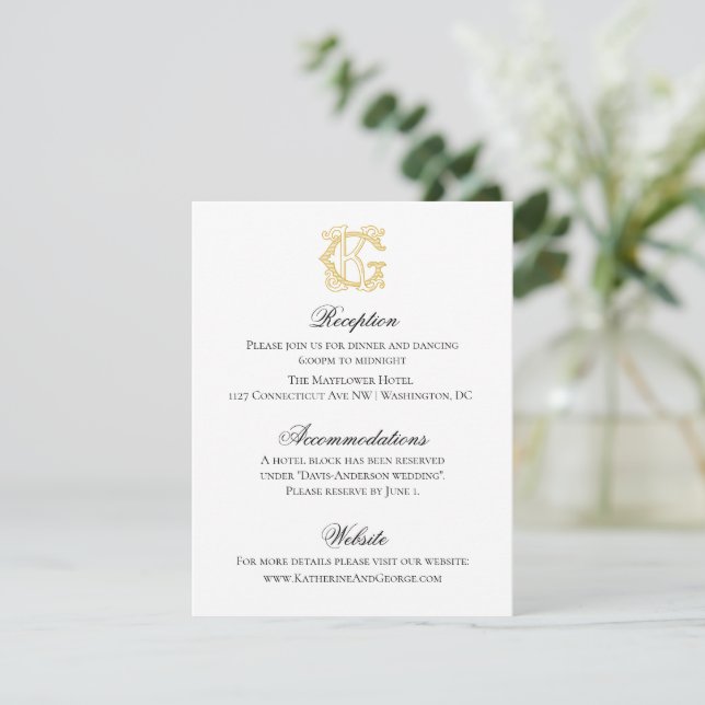 EDITABLE COLORS GK Monogram KG Monogram Invitation (Standing Front)