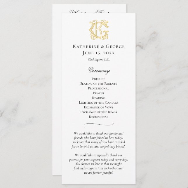 EDITABLE COLORS GK Monogram KG Monogram Program (Front/Back)