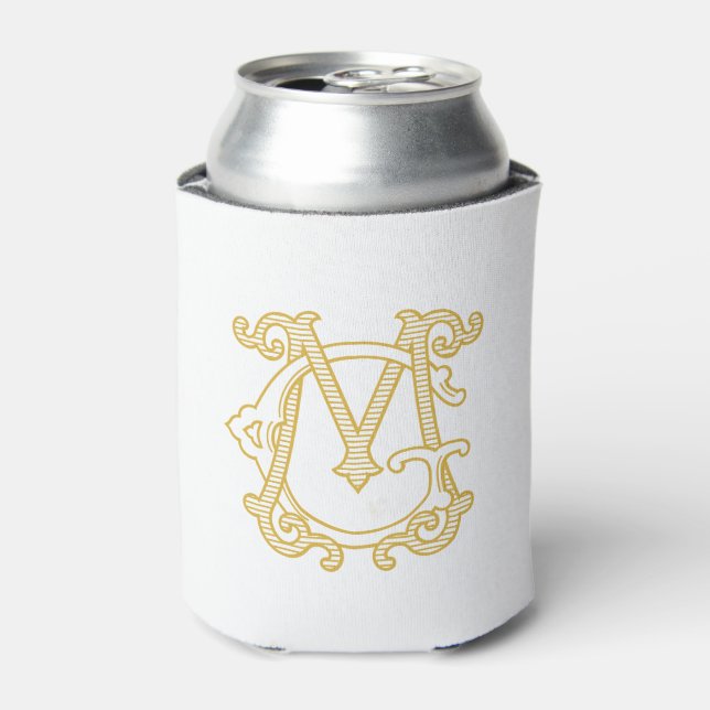 EDITABLE COLORS GM Monogram MG Monogram Cozy Can Cooler (Can Front)