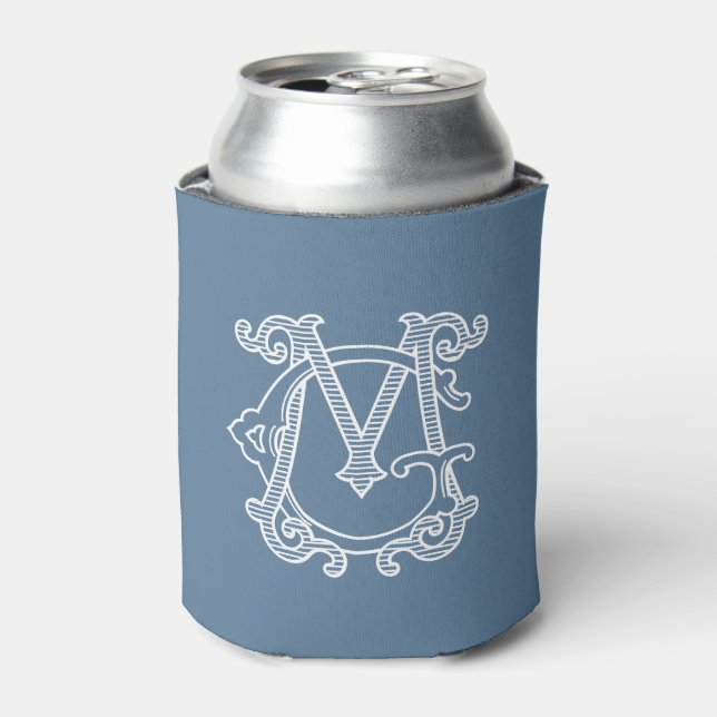 EDITABLE COLORS GM Monogram MG Monogram Cozy Can Cooler (Can Front)
