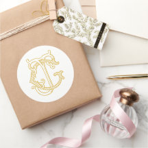 EDITABLE COLORS JG Monogram GJ Monogram Sticker