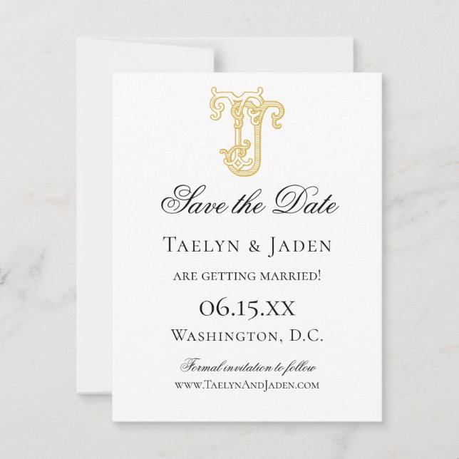 EDITABLE COLORS JT Monogram TJ Monogram Invitation (Front)