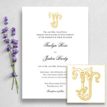EDITABLE COLORS JT Monogram TJ Monogram Invitation