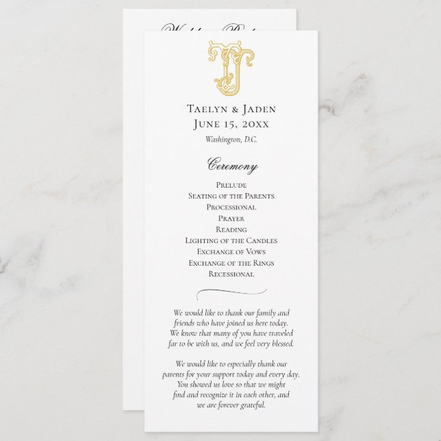 EDITABLE COLORS JT Monogram TJ Monogram Program (Front/Back)