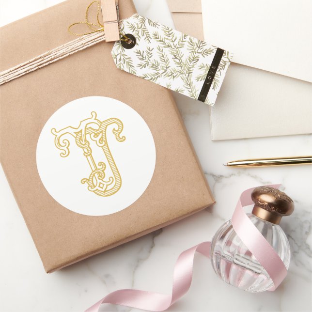 EDITABLE COLORS JT Monogram TJ Monogram Sticker (Gifting)
