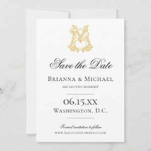 EDITABLE COLORS MB Monogram BM Monogram Save The Date