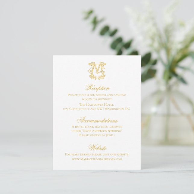 EDITABLE COLORS MG Monogram GM Monogram Invitation (Standing Front)