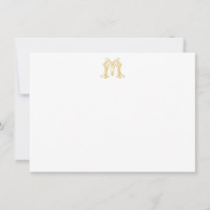 EDITABLE COLORS MM Monogram MM Crest Notecard