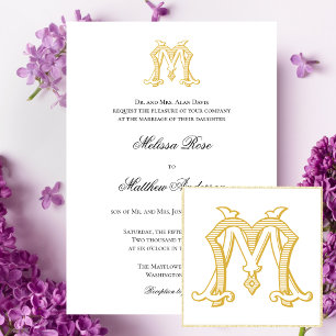 EDITABLE COLORS MM Monogram MM Logo Invitation