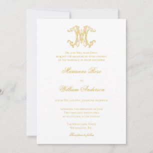 EDITABLE COLORS MW Monogram WM Logo Invitation