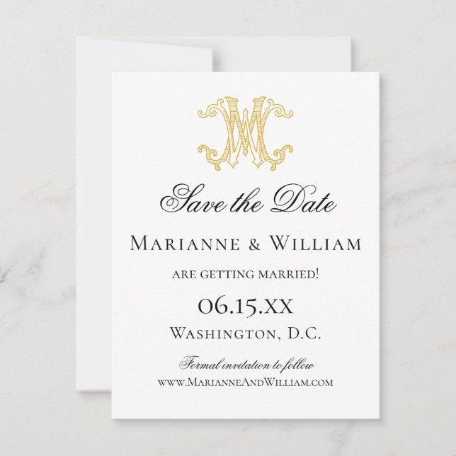 EDITABLE COLORS MW Monogram WM Monogram Invitation (Front)