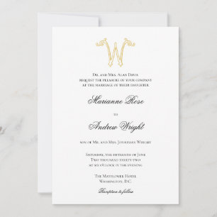 EDITABLE COLORS W Monogram W Logo Invitation