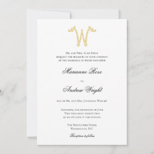 EDITABLE COLORS W Monogram W Logo Invitation