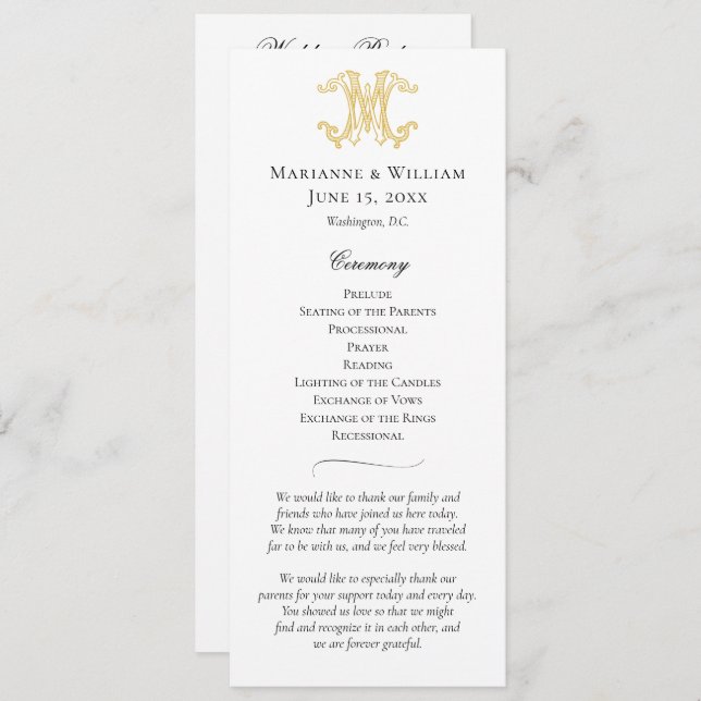 EDITABLE COLORS WM Monogram MW Monogram Program (Front/Back)