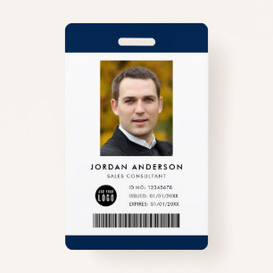 Editable Colour Add Logo Barcode Employee Photo ID Badge