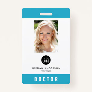 Editable Colour Add Logo Medical Employee Photo ID Badge
