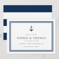 Editable Colour Anchor  White Stripes Save the Dat