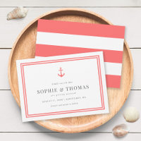 Editable Colour Anchor White Stripes Save the Date