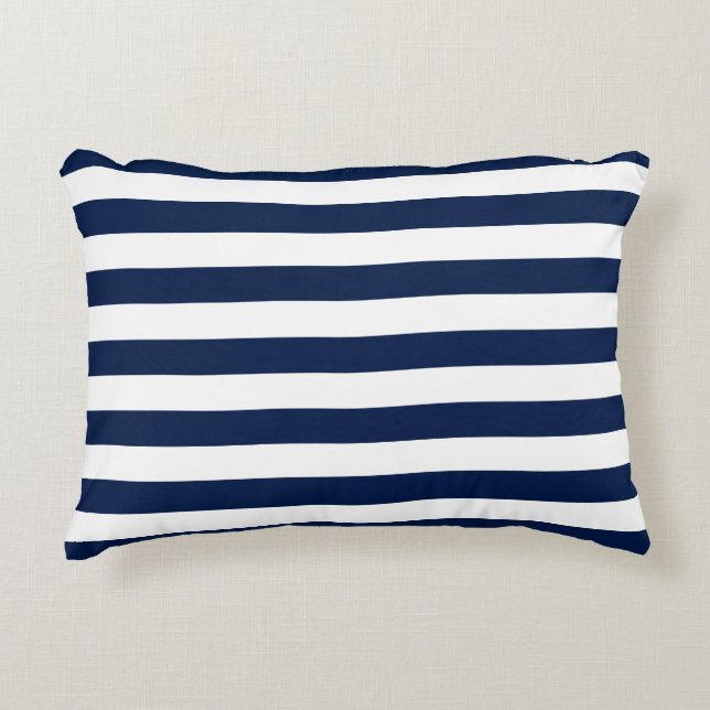 Editable Colour and White Stripes Accent Pillow (Front)