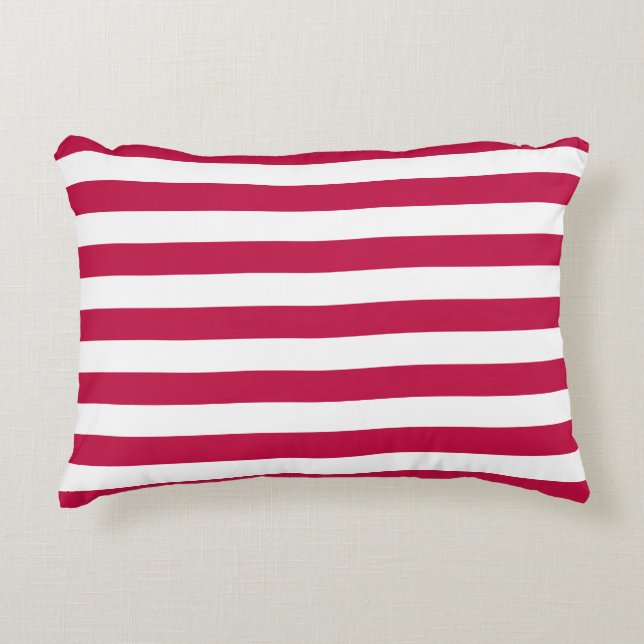 Editable Colour and White Stripes Accent Pillow (Front)