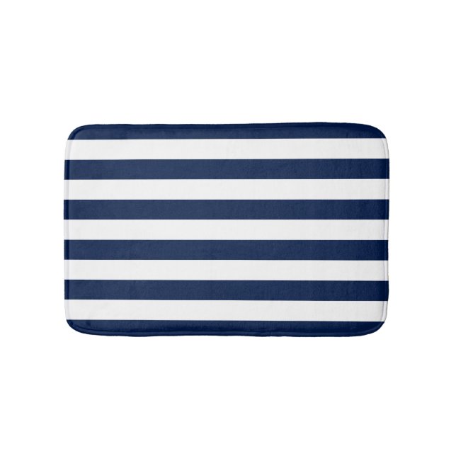 Editable Colour and White Stripes Bath Mat (Front)