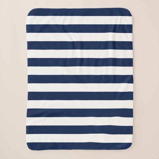 Editable Colour and White Stripes Sherpa Blanket (Front)