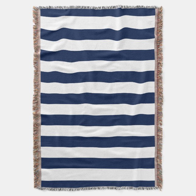 Editable Colour and White Stripes Throw Blanket (Front Vertical)