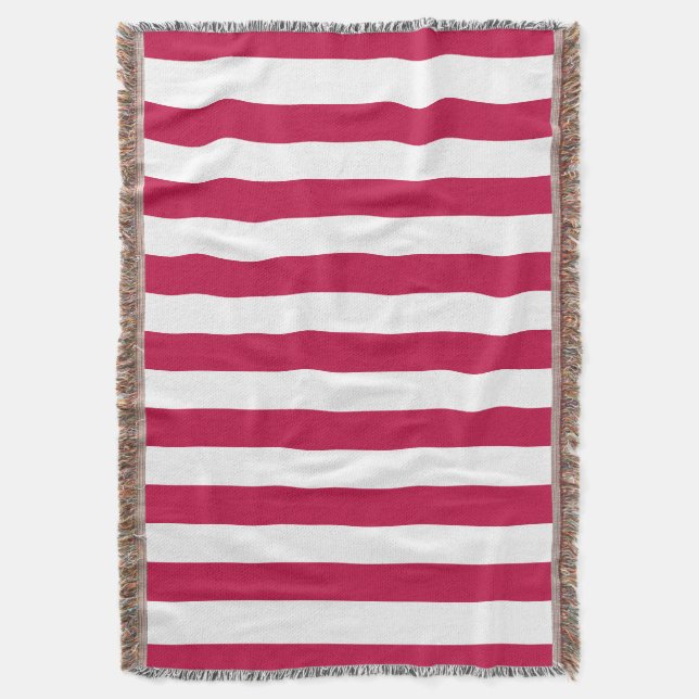 Editable Colour and White Stripes Throw Blanket (Front Vertical)
