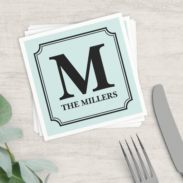 Editable Colour Background Name Monogram Napkin (Creator Uploaded)