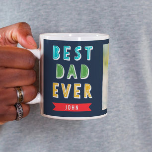 Editable Colour Best Dad Ever Personalized Mug