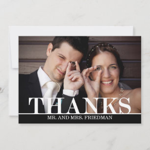 Editable Colour Bold Thanks Photo Thank You Card